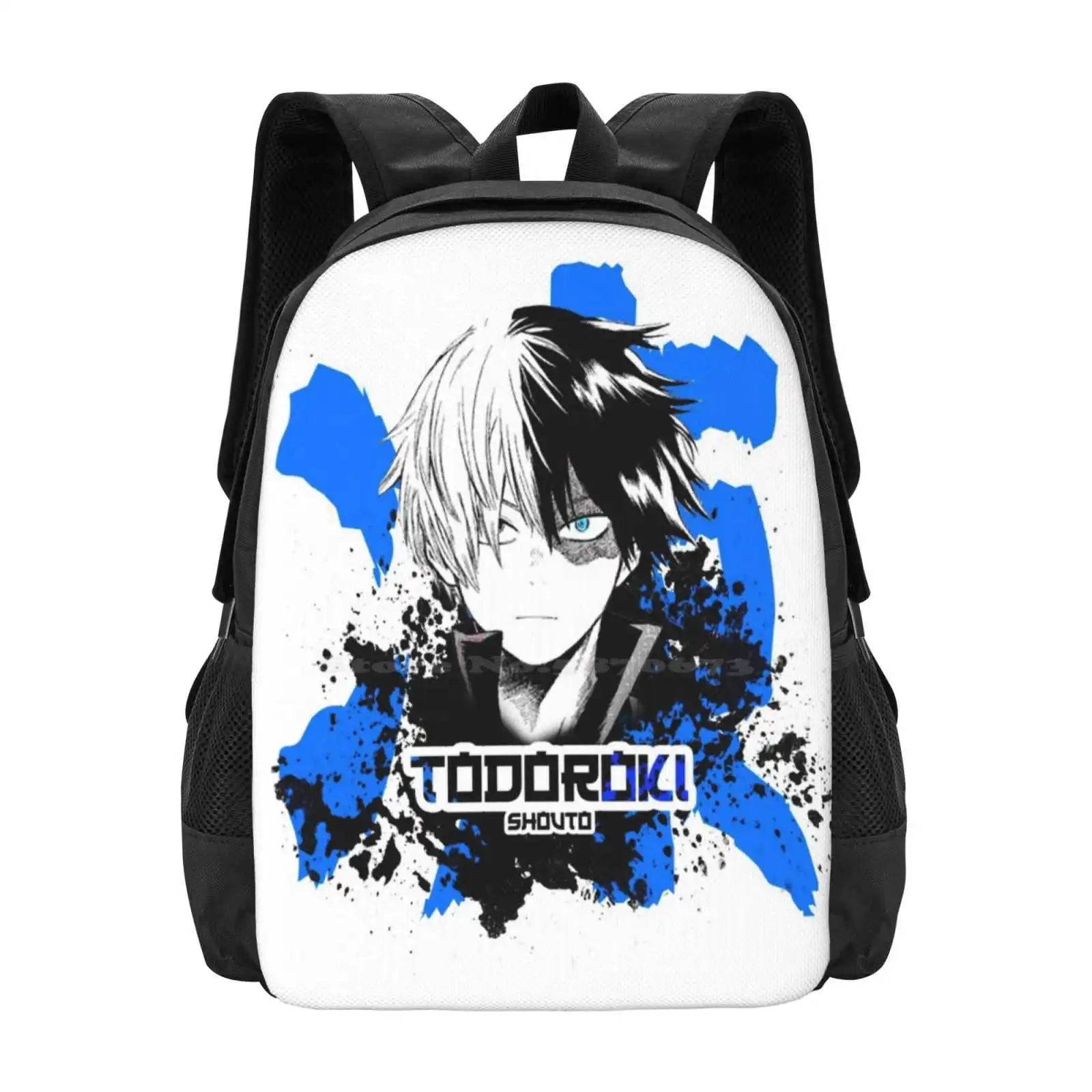 Todoroki , Shouto New Arrivals Unisex Bags Student Bag Backpack Todoroki Shoto Shouto Icy Hot Ice Endeavor Mha Bnha Boku No