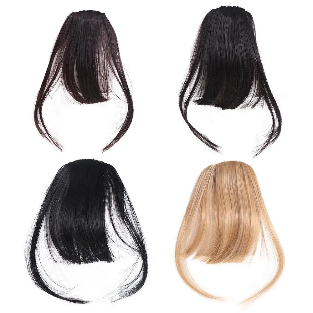 Hair Accessories Synthetic Wig Blunt Bangs False Hairpiece Clip in Bang Hair Extension Black Styling Fake Bangs Women