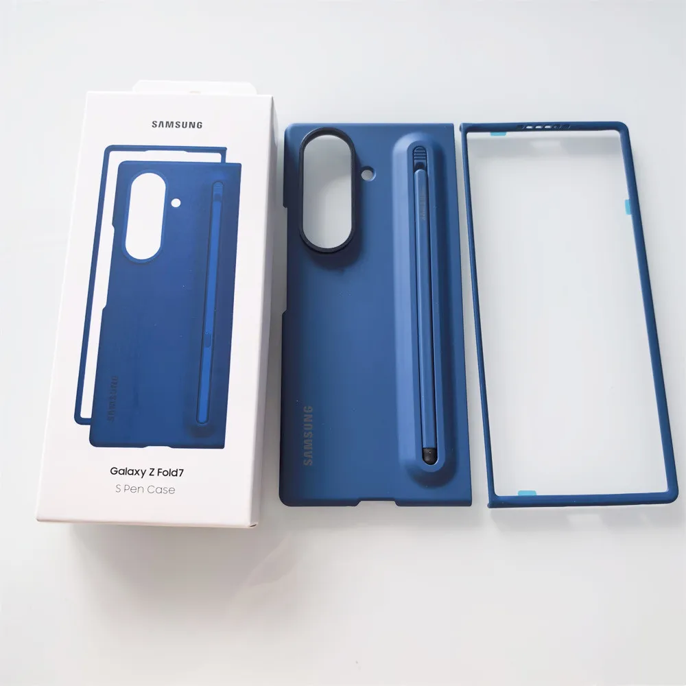 

Чехол для Samsung Galaxy Z Fold 7 5G SM-F966B со стилусом S-Pen, жидкий силиконовый чехол для телефона с защитой от отпечатков пальцев для Z Fold 7 и коробка