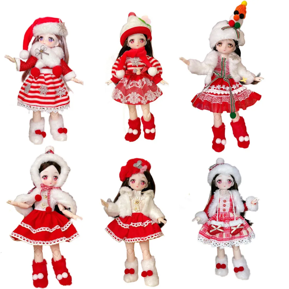 Cute Christmas Themed Clothes for 1/6 Doll Outfit for BJD Dolls Gifts for Children Dresses New Year Gifts for Children Toys