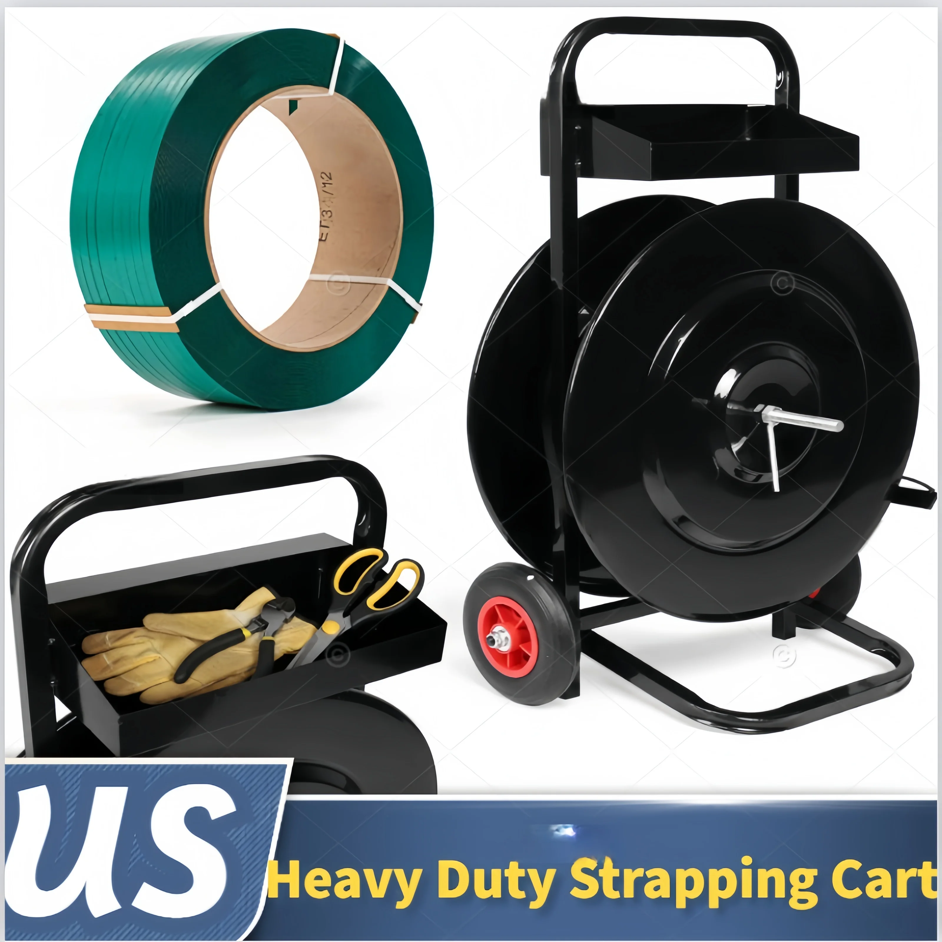 مركب الحبل حزام التعبئة البليت متعددة الأغراض النطاقات الربط عربة موزع قابلة لإعادة الاستخدام أداة متكاملة وصينية الختم ل Manu