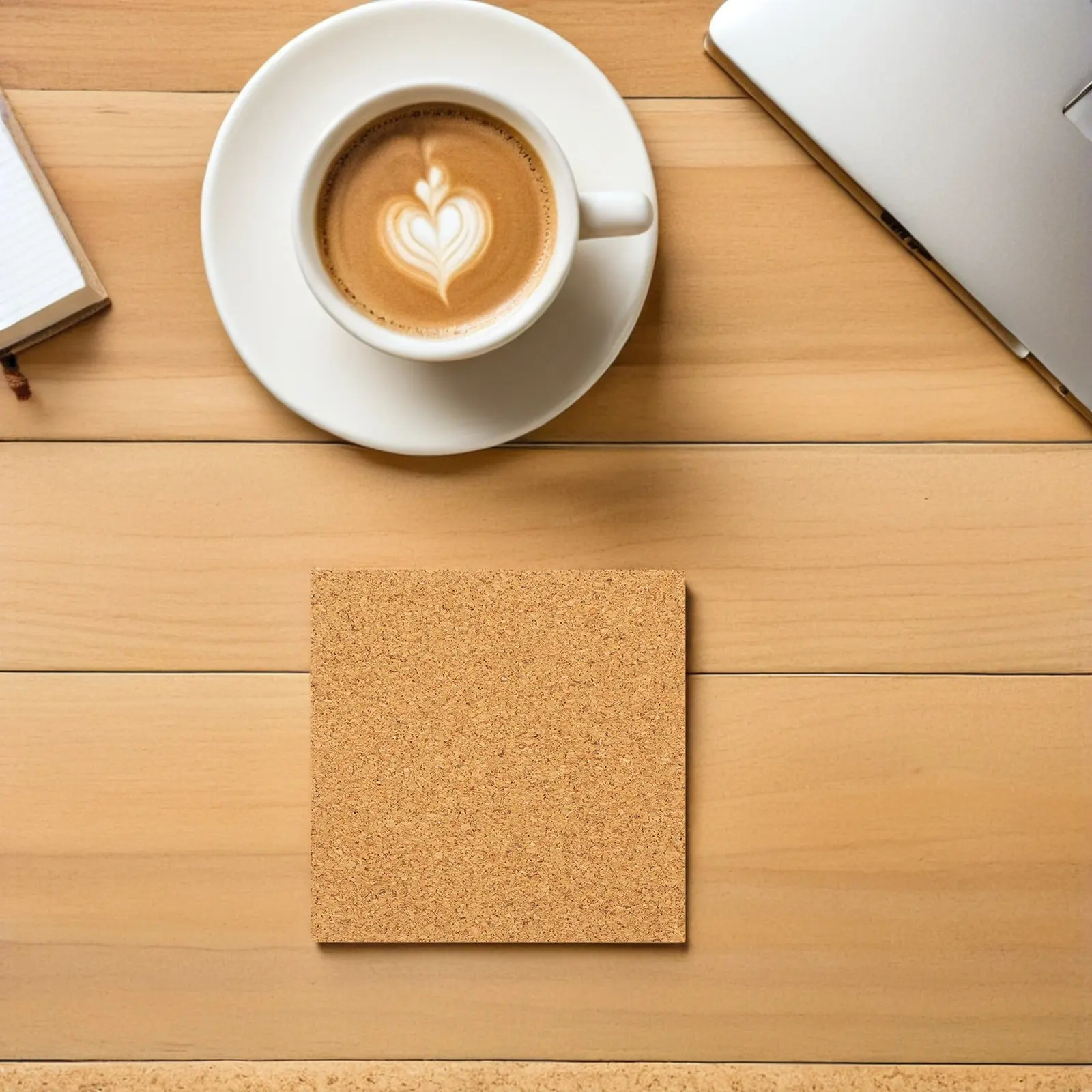 45Pcs Self Adhesive Cork Squares Smooth Surface Sticky Cork Board Tiles DIY Coasters Craft Supplies Cup Mats Coaster Bottoms