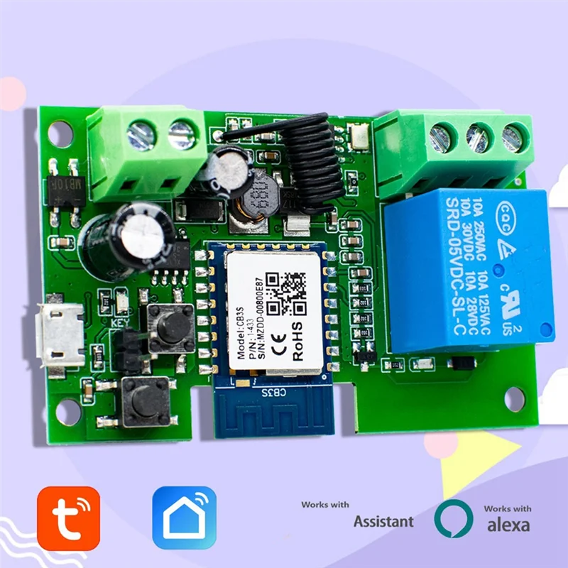 Nieuw! Wifi Smart Switch 7-32 V 10A Relais Controller 433RF Gate Garage Opener Smart Leven Tuya APP zelfsluitende Relaismodule