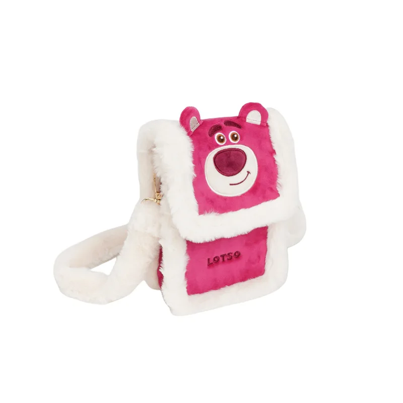 Disney Erdbeere Bär Plüsch Puppe Cartoon Puppe Umhängetasche Nette Handy Tasche College Student Rucksack Weibliche