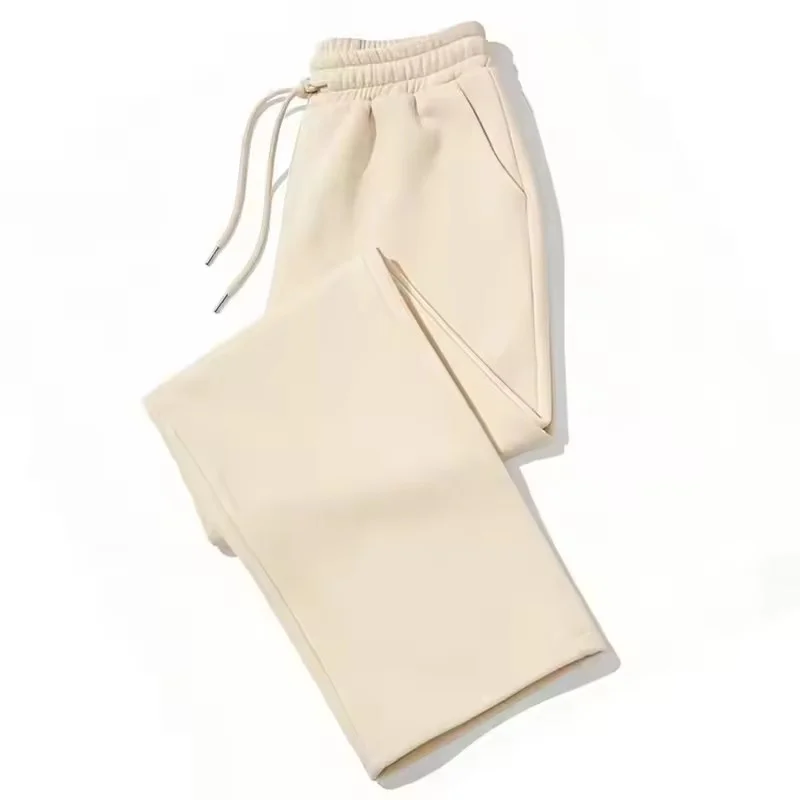Herbst-Winter Damen Jogginghose Sportliche Gerade Hose Lose Übergroße Freizeithose mit Kordelzug Vielseitige Damen Lange Hose – Detail 13