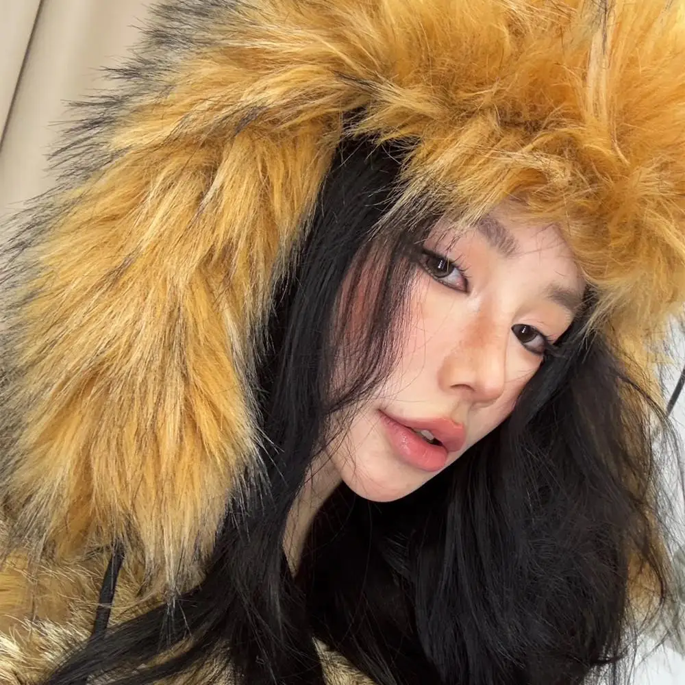 

Зимняя модная шапка из пушистого меха енота для женщин, русские шапки-ушанки, модные женские шапки-бомберы Y2K, зимняя теплая лыжная шапка-ушанка