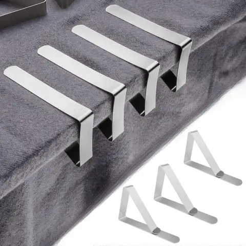 4-12Pc Heavy Duty Stainless Steel Tablecloth Clips Picnic Table Cover Holder Strong Grip Clamps for Restaurant Outdoor Party
