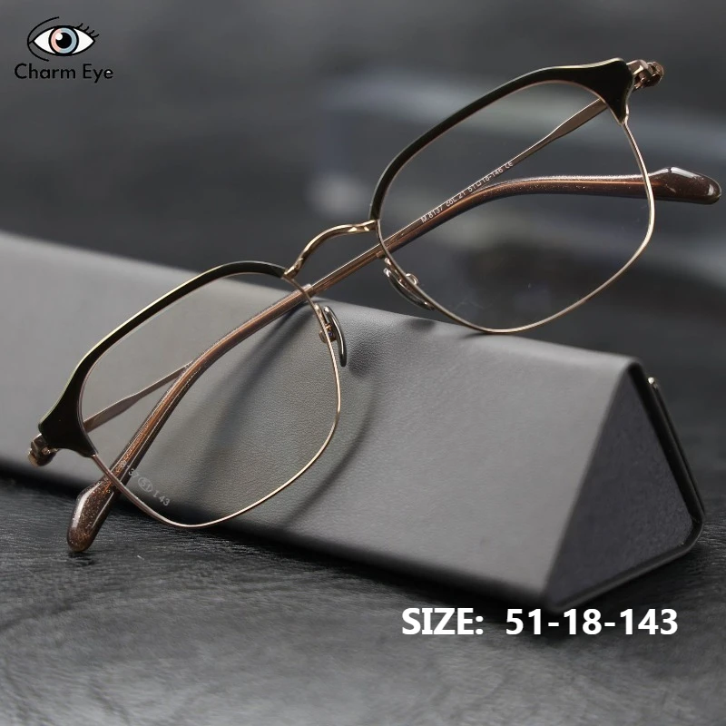 

Pure Titanium Women Square Optical Eyeglass Frame Ultra Light Retro Men Myopia Reading Progressive Anti Blue Light Glasses