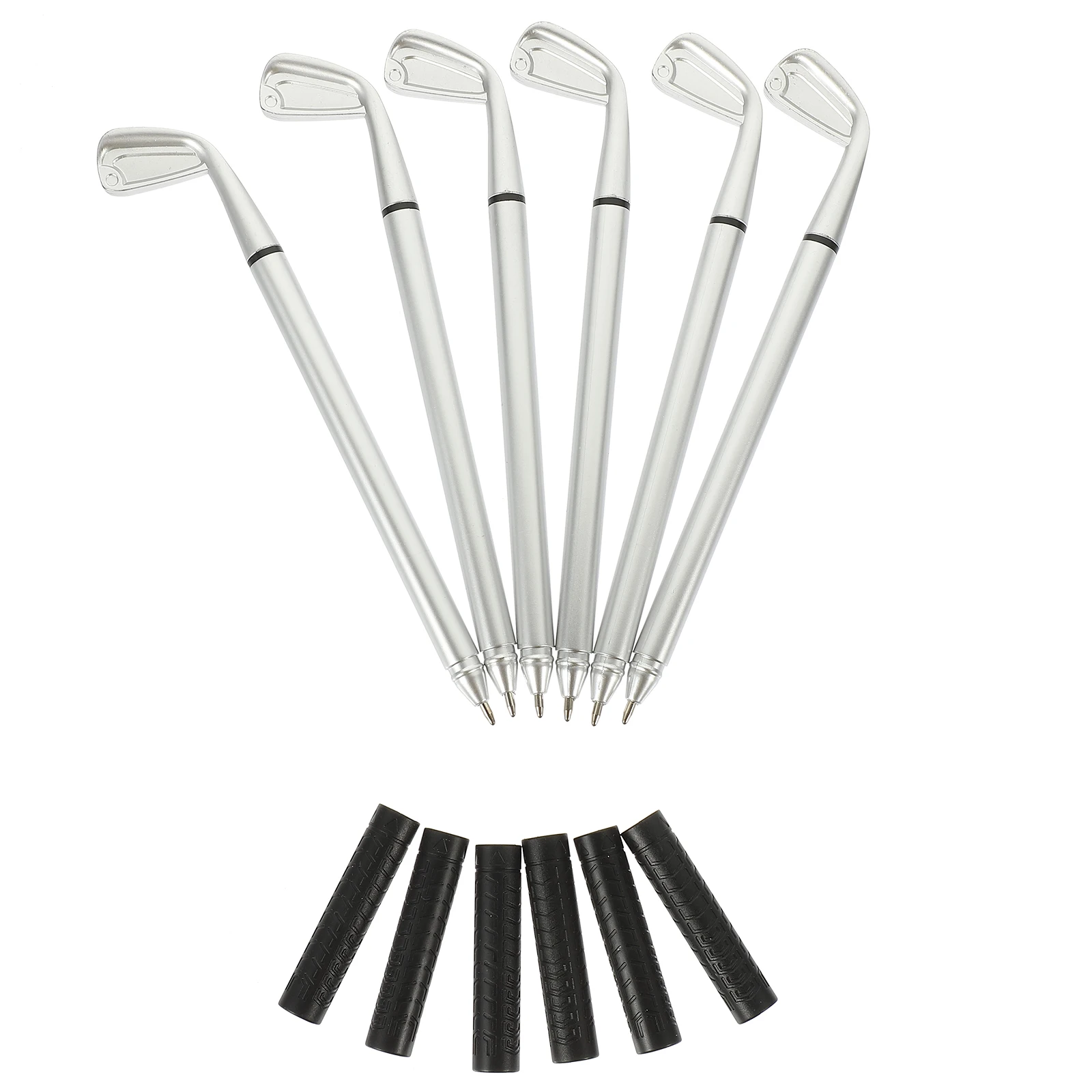 

6 Golf Club Pens Novelty Desk Ballpoint Stationery Roller Alloy Gifts For Kids Hard Frame Design Office Supplies