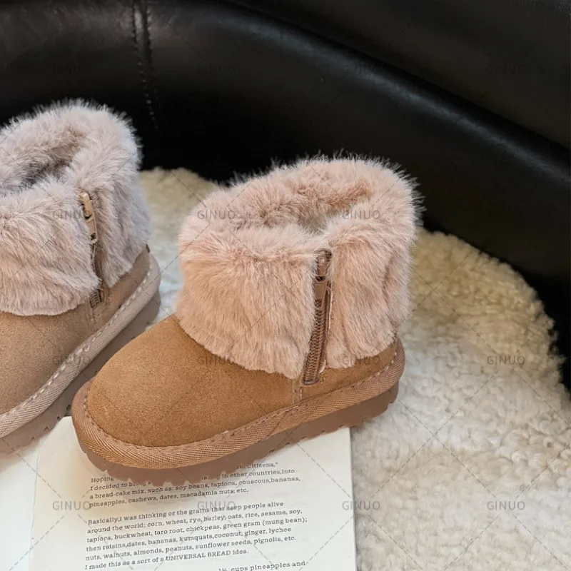 Baby Girls Boys Snow Boots Children Winter Shoes Kids Outdoor Warm Plush Boots Windproof Waterproof Infant Cotton-padded Shoes