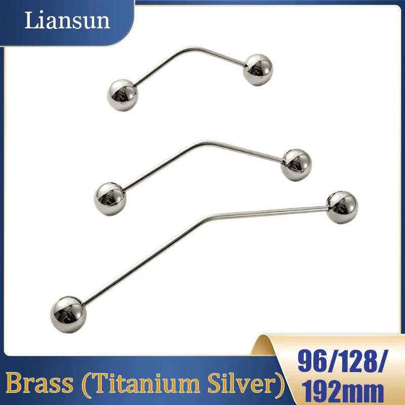 Creative Brass Furniture Handles High-end French Titanium Silver Bar Handles Ball French Wardrobe Door Cabinet Drawer Handles