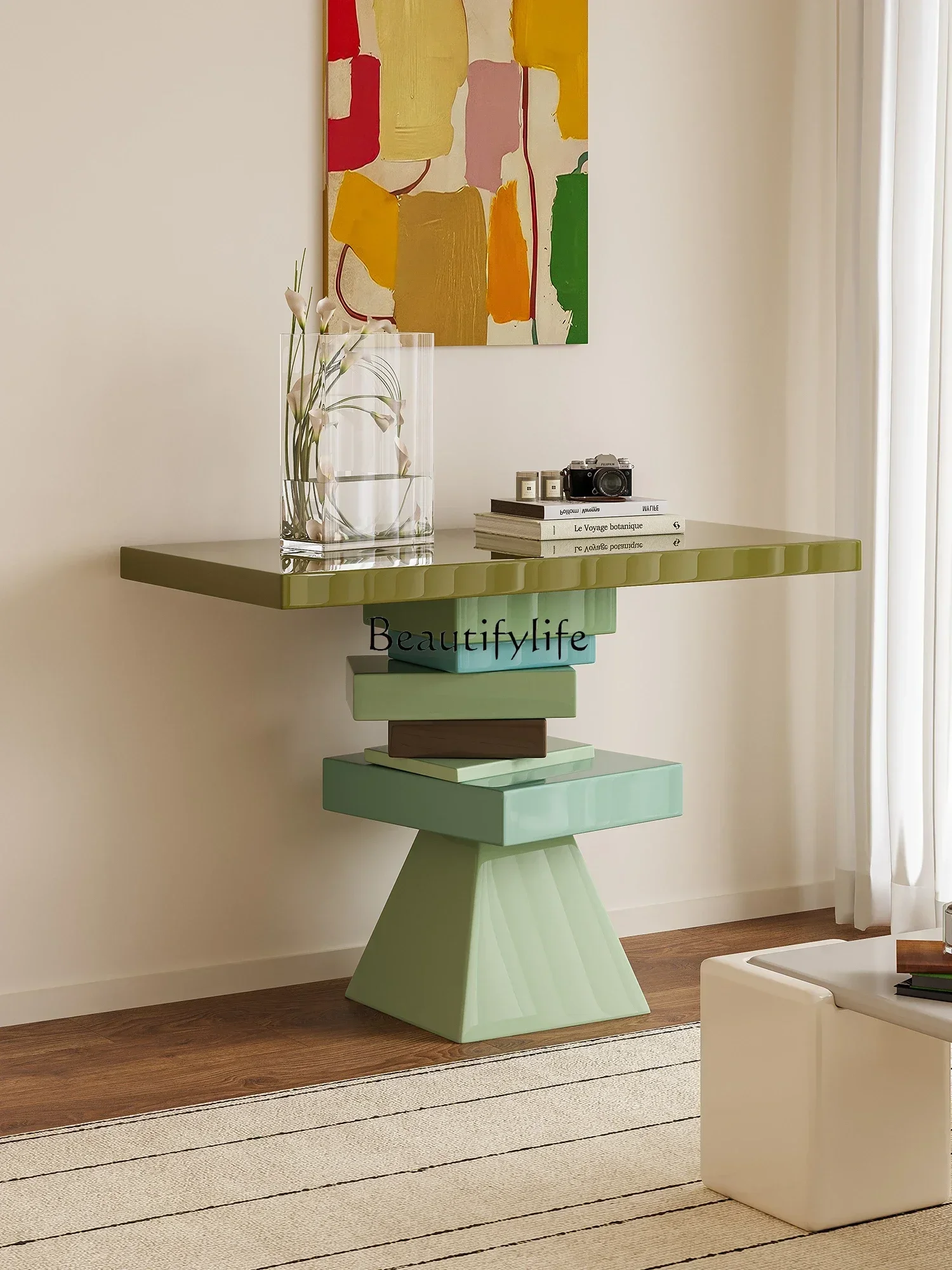 Entrance Entrance Light Luxury Modern Color Matcha Melaleuca Entrance Table