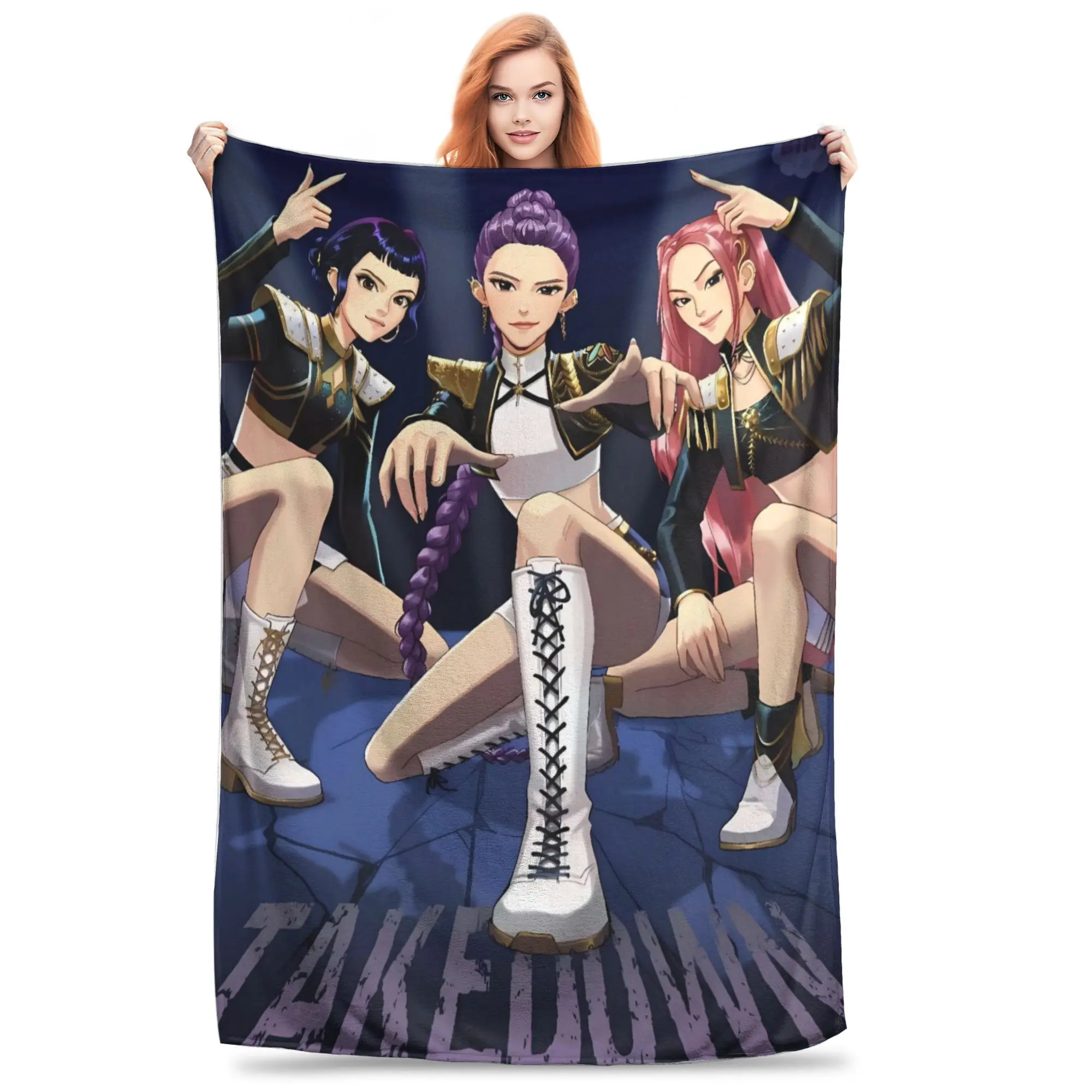 

Soft Warm BlanketKids Adult Travel KPop Demon Hunters Bedding Throws Flannel Bedspread For Outdoor Fashion Sofa Bed Cover