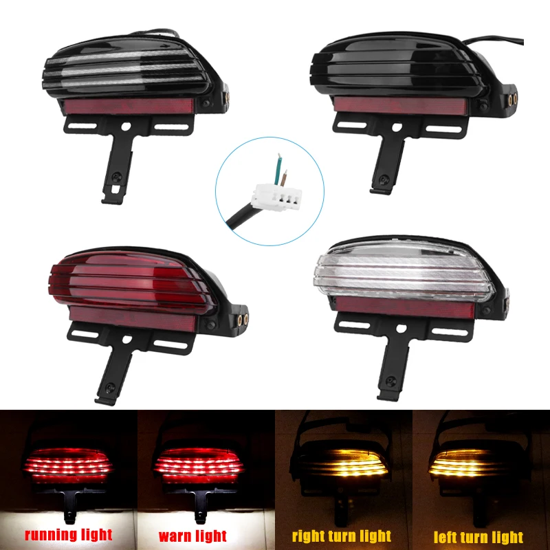 

For Harley Softail FXST FXSTB FXSTC FXSTS 06-later Motorcycle Tri-Bar Turn Signal Tail Light LED Rear Fender Running Brake Light