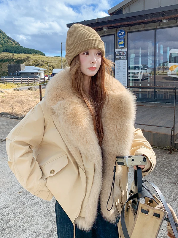 컬러 워크웨어 슬레 오르트 티엔드 따뜻한 여성용 다운 재킷 퀼팅 코트 한국 버전 루즈핏 겨울 아우터