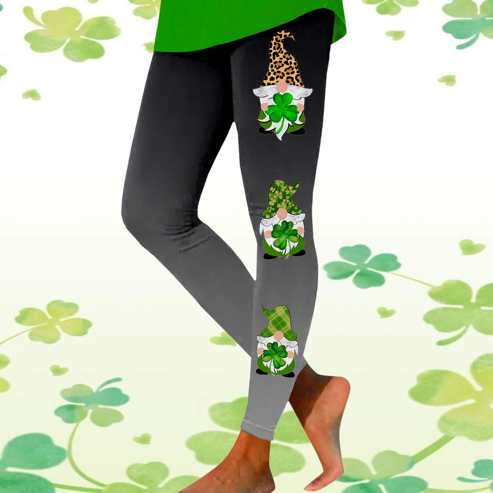 Casual St Patricks Day Leggings donna Butt Lifting pantaloni Legging Sexy Yoga Gym Workout collant Pantalones pantaloni attillati elastici