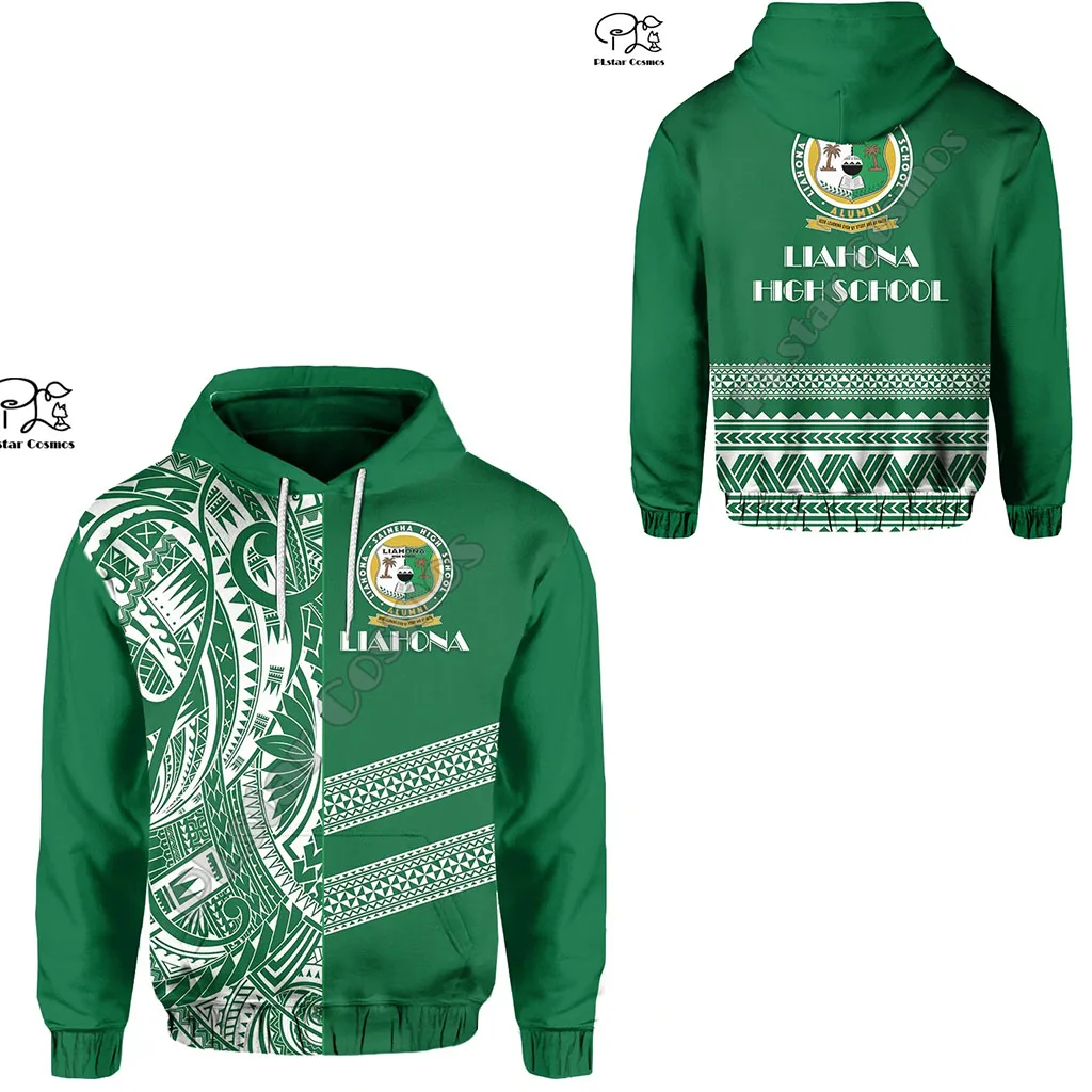 Polynesian Tonga Liahona Hight School Tattoo Tribal Retro Men/Women 3DPrint Harajuku Streetwear Pullover Casual Funny Hoodies 8A