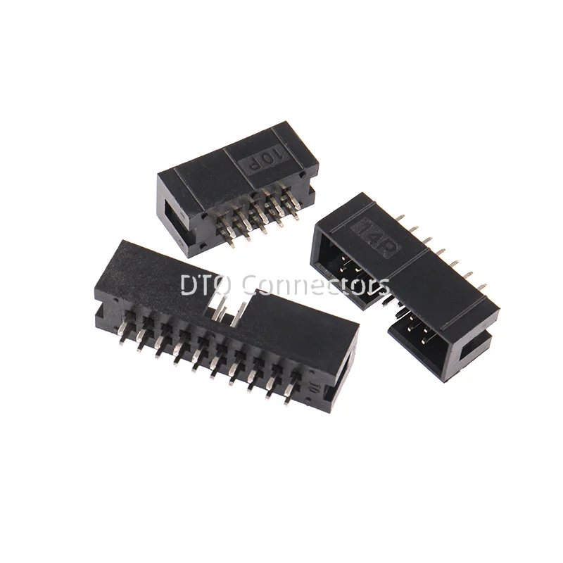 10Pcs 2.54MM Pitch DC3 6/8/10/14/16/20/26/30/34/40/50/64P Socket Box ISP Male Straight Pin Header PCB Connector IDC JTAG