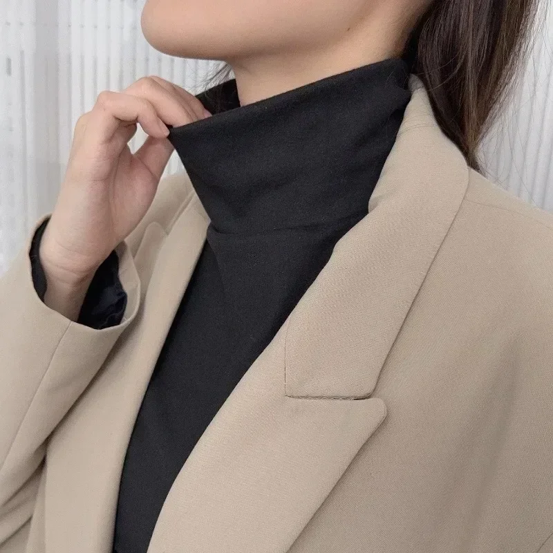 Autumn Winter Thickened Velvet Fake Collar Woman Turtlenec Sweater Down Jacket Anti Dirty Protective Collar Fake Collar Scarf