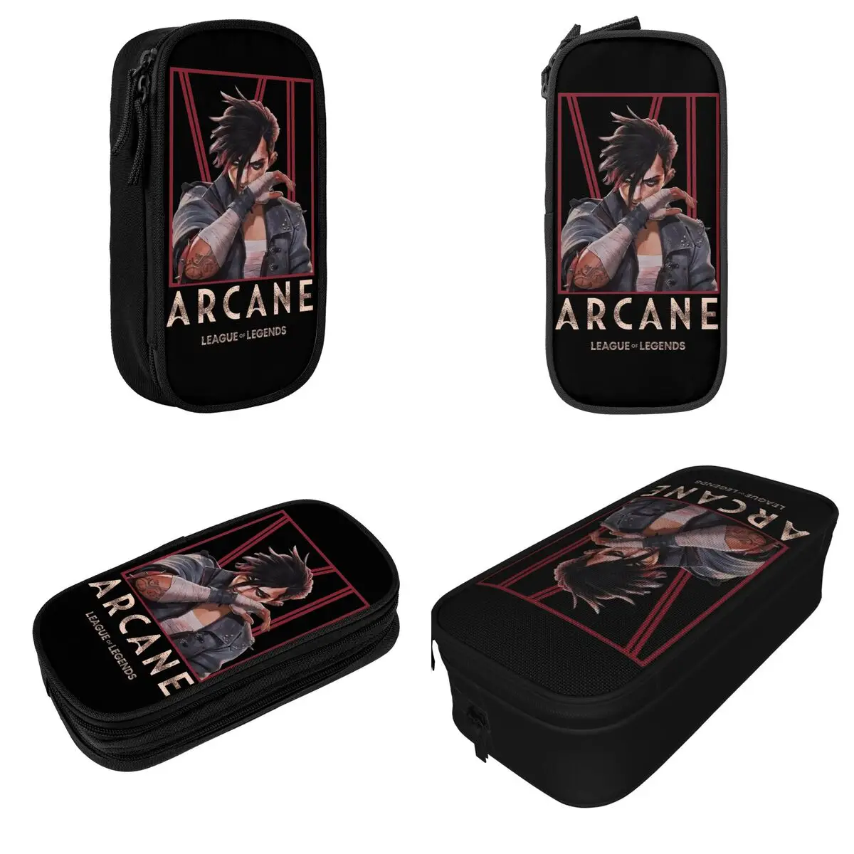 Vi Arcane Violet Character Movies Pencil Case Pen Box Pencil Bags Student Big Capacity Office Zipper Pencilcases