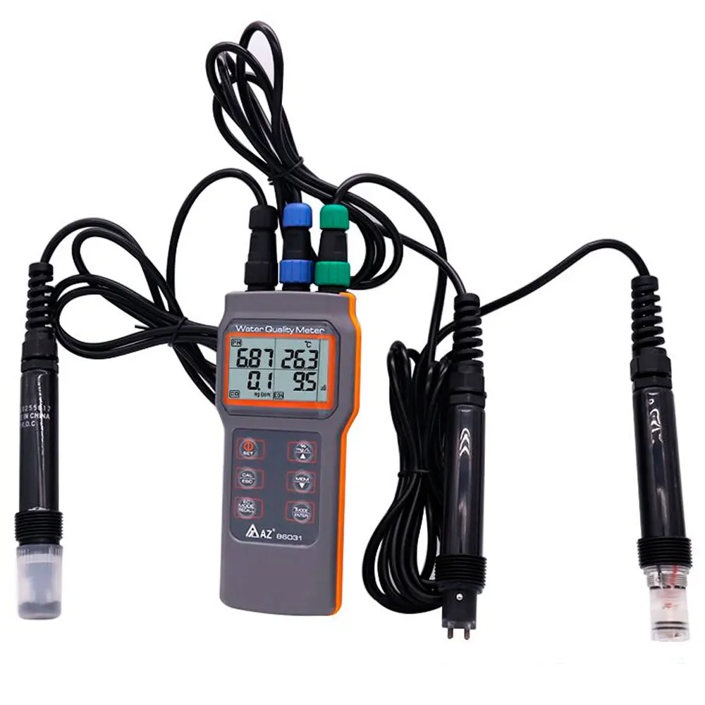 Imagem -02 - Multifunctional Water Quality Tester Combo ph Meter Condutividade Salinidade Analisador de Oxigênio Dissolvido 86031 az