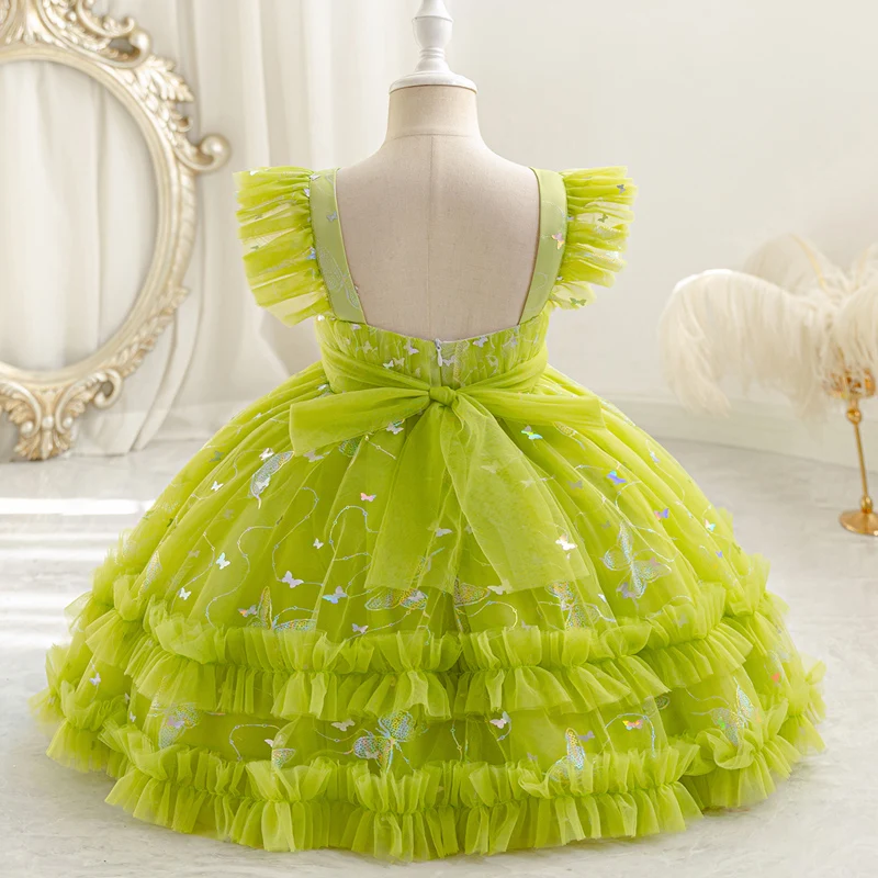 Toddler 0-5 Years Children Wedding Dresses Kids Baby Tulle Birthday Princess Tutu Gall Gown Christmas Dress For Children Girls