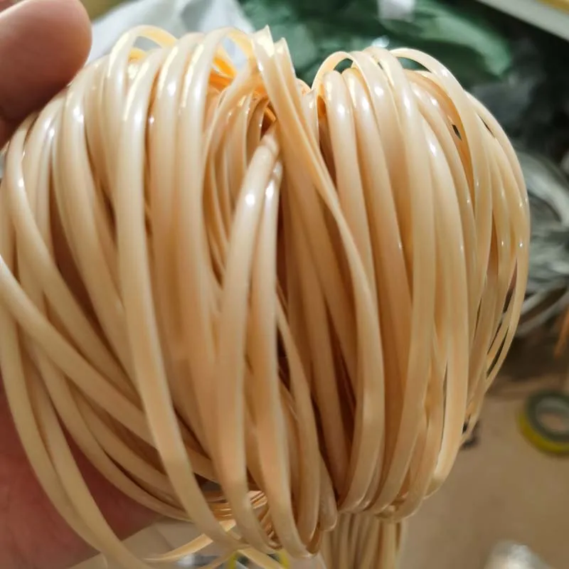 500g 5mm Milk Tea Color PE Flat Synthetic Rattan Material Handmade Crafts Rope Home Knit Repair Chair Table Basket Decoration