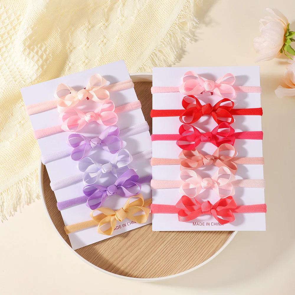 RAINBOW BOWS 3/4-teiliges Waffel-Schleifen-Strick-Stirnband-Set, sicheres elastisches Stirnband, bequemes Haarband für Babys, zum Tragen als Kopftuch – Detail 16