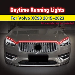 1pcs Car Daytime Running Lights LED DRL For Volvo XC90 2015-2023 fog lamp Flashing Car Flexible Decorative Atmosphere Lamps DRL
