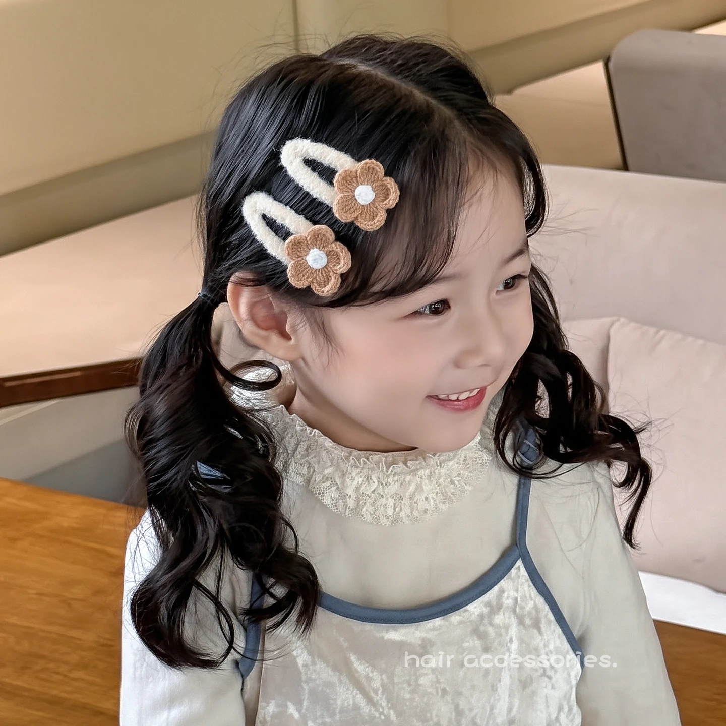 Niedliche Blumen-Haarspangen für Kleinkinder, 2 Stück, handgefertigte Blumen-BB-Clips, süße einfarbige Haarnadeln für Kinder, tägliche Haardekoration für Kinder – Detail 9