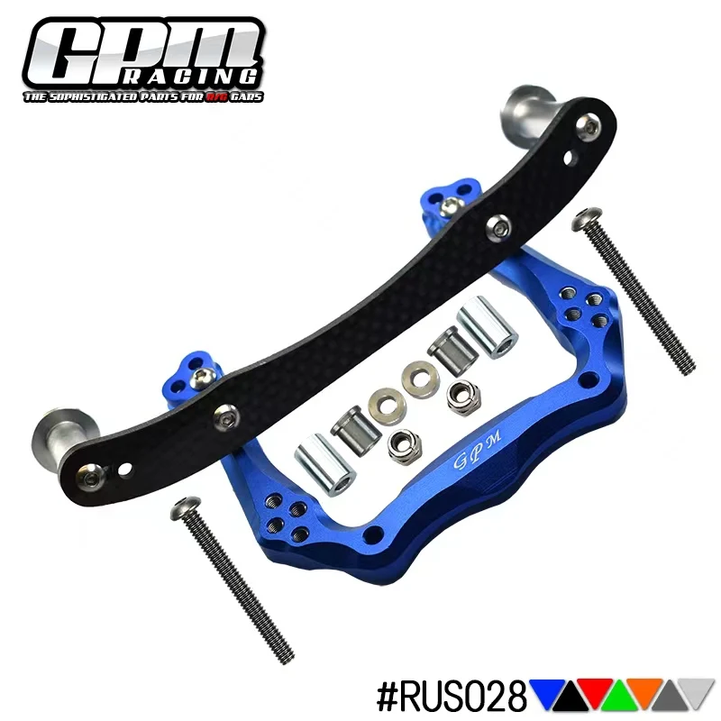 GPM Alloy Front Damper Plate With Graphite  Body Post Mount And Delrin Post For TRAXXAS Rustler Vxl