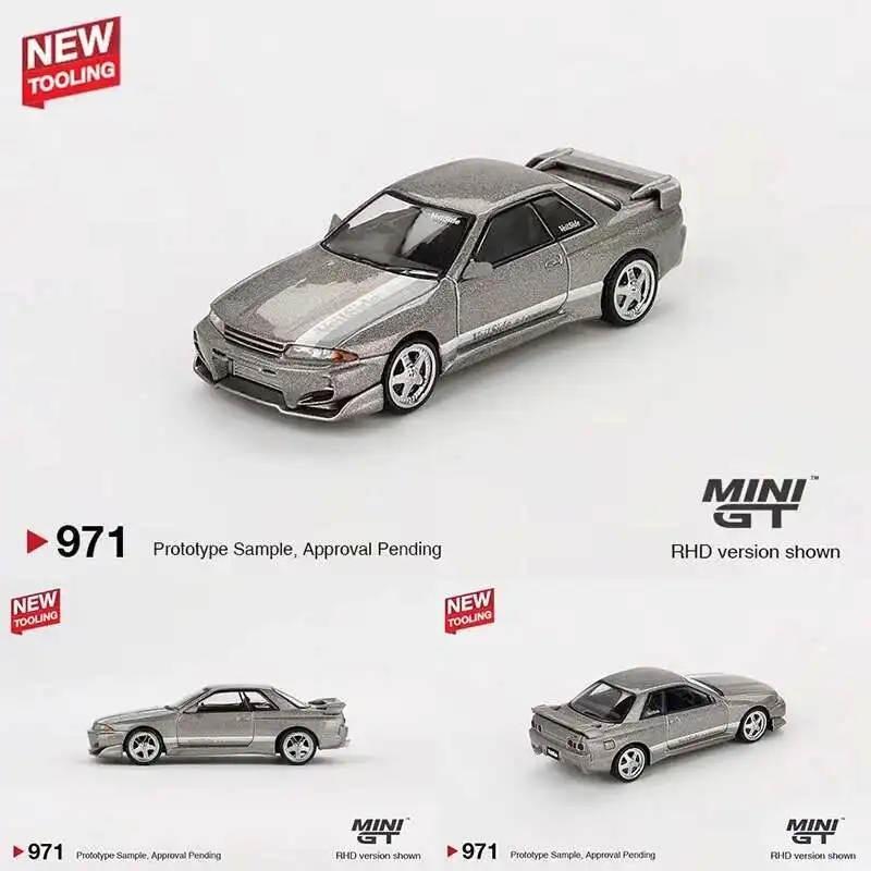 

MINIGT 971 В наличии 1:64 Skyline GTR Nissan R32 Veilside Combat C-I Veilside Литая под давлением диорама Модель автомобиля Игрушки Боевой серый