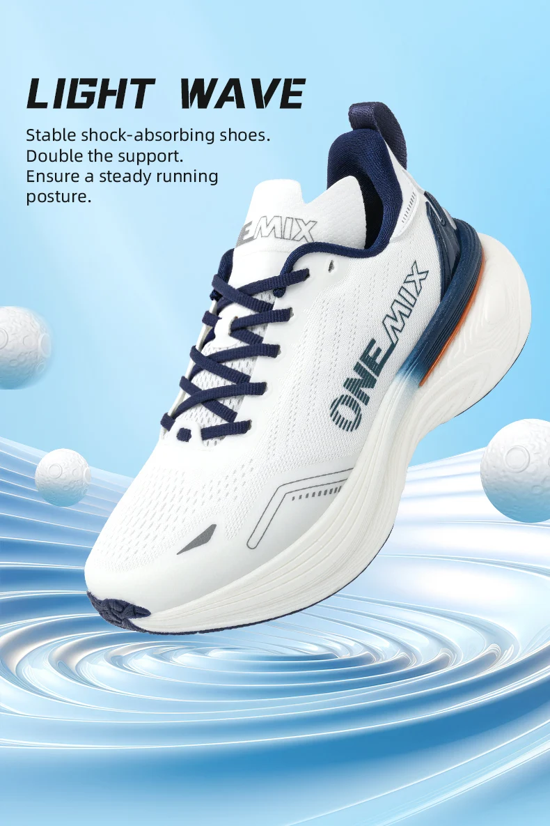 ONEMIX New Shock-Absorbing and Wear-Resistant Man Running Shoes Fashionable Fitness Women Sports Shoes Lightweight Road Shoes