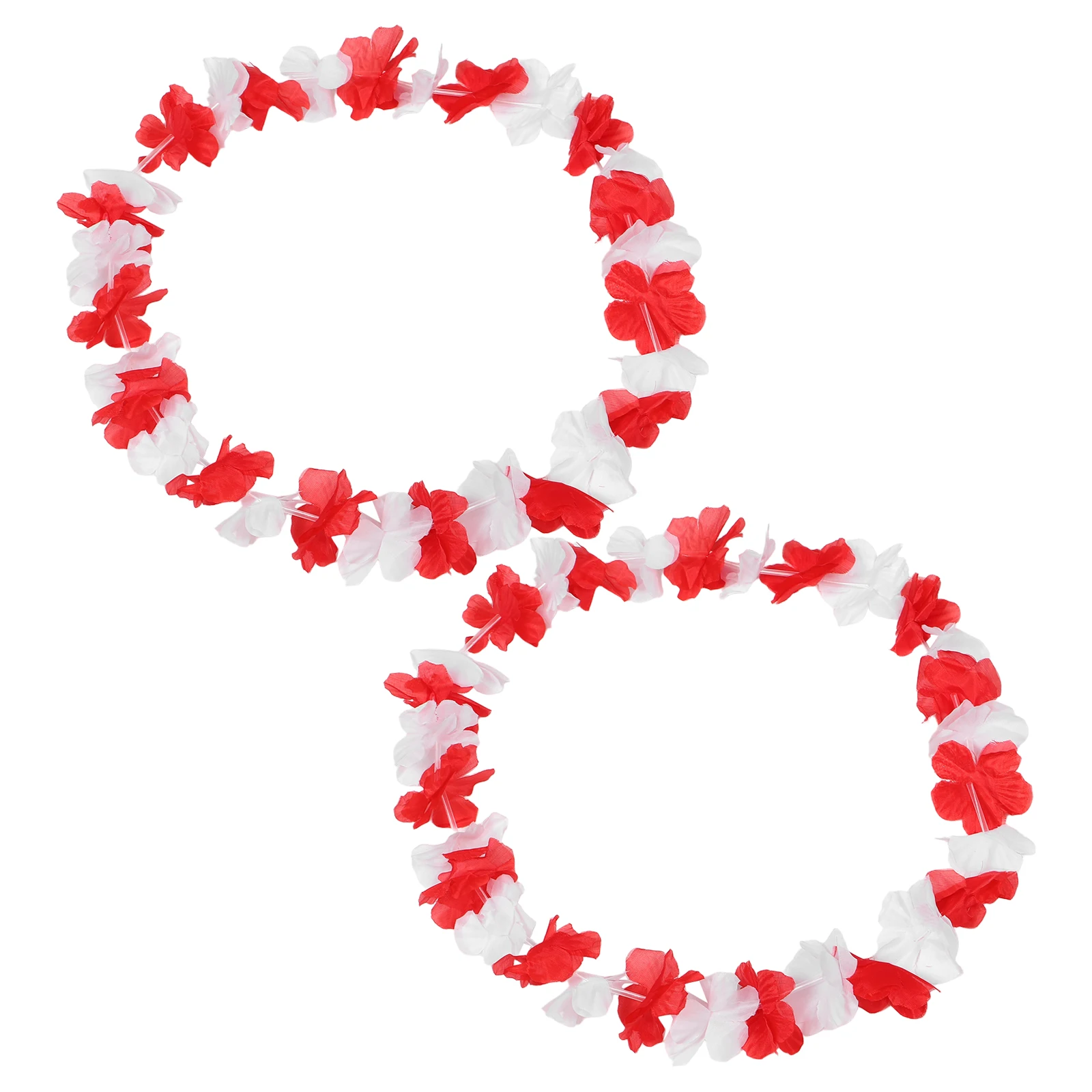 

2pcs Leis Garland Hawaiian Decorations For Parties Fabric Flower Necklaces Hawaii Decor Party Supplies Beach Floral Necklace