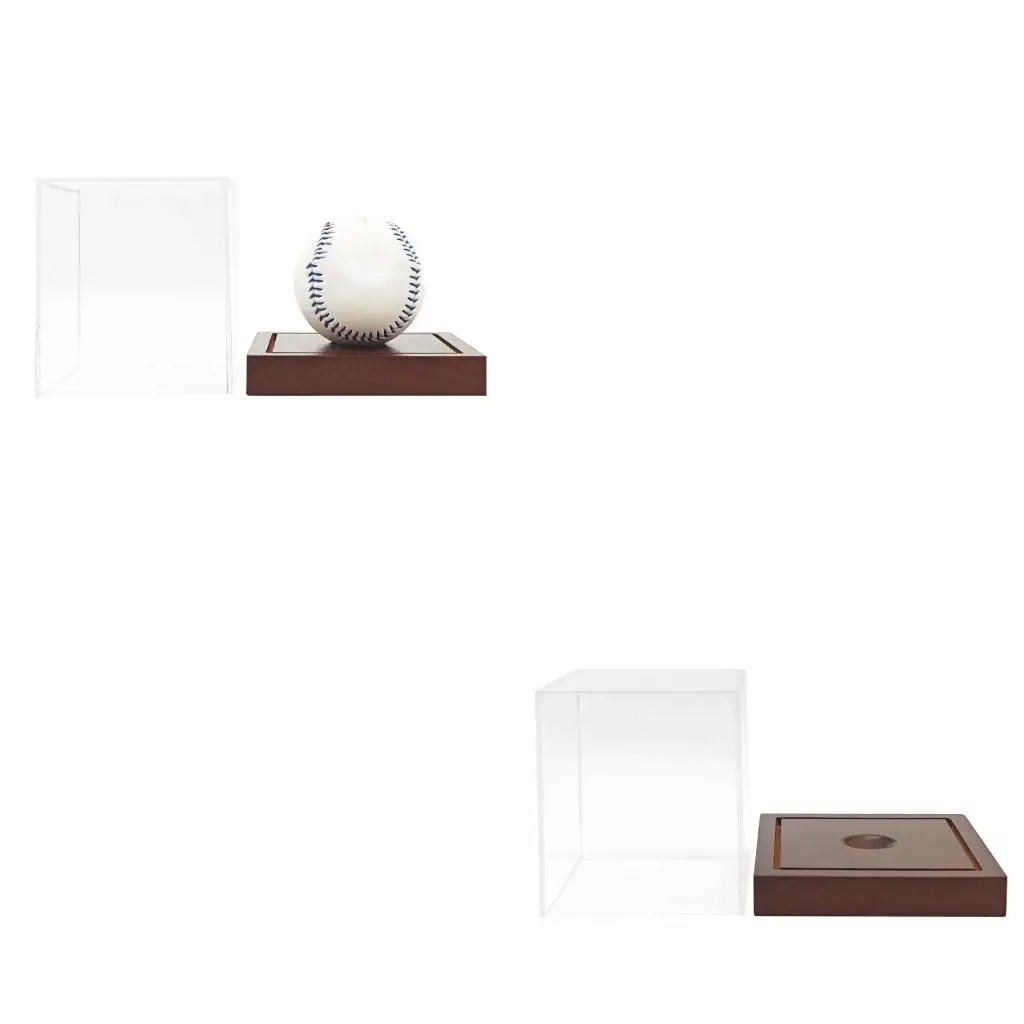 Q39E Baseball Holder Protector Square Clear Protector Box Acrylic Cubes Baseball Case