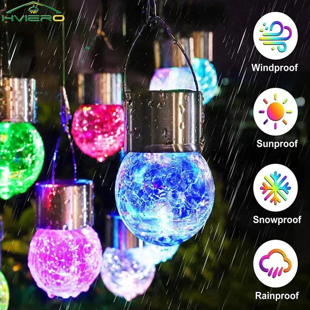 

Solar Lights LED Tree Hanging Lamp Decorative Landscape Glass Chandeliers Waterproof Outdoor Garden Villas Ultra Bright Lighting