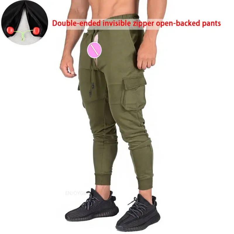 

Уличные сексуальные брюки с открытой промежностью, мужские экзотические шорты, спортивные баскетбольные спортивные штаны, брюки для бега для фитнеса, повседневная уличная одежда для пар