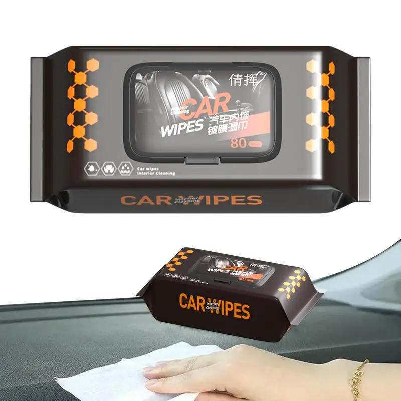 Car Interior Cleaning Wipes Car Watch Board Plastic Leather Seat Special Decontamination Coating Care Car Cleaning 80pcs/bag