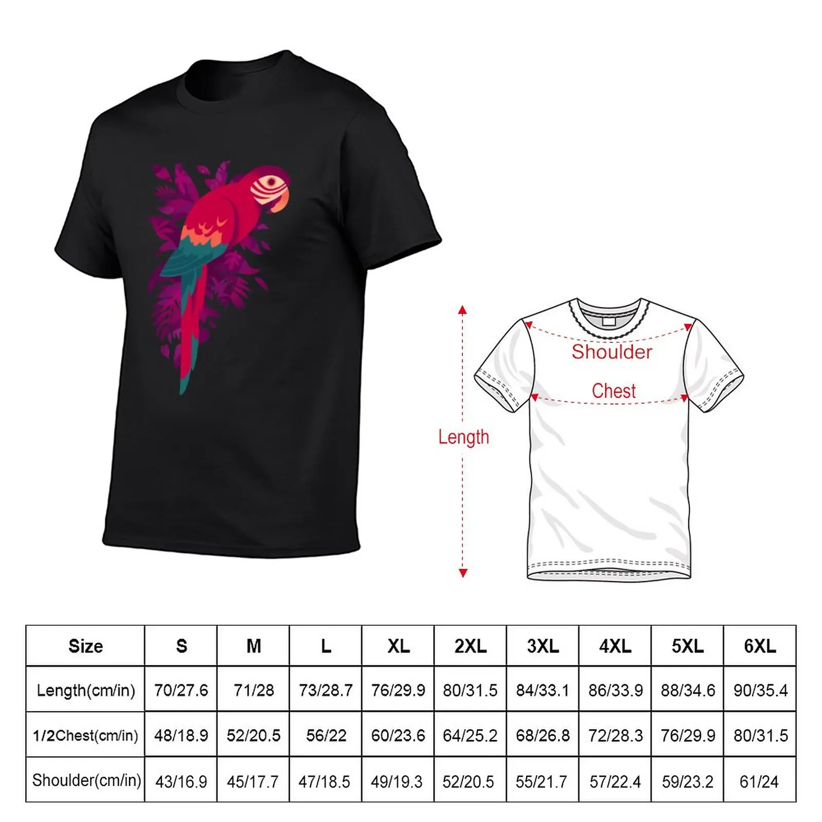 New Macaw Silhouette T-Shirt funny t shirt oversized t shirts t-shirts man men clothings