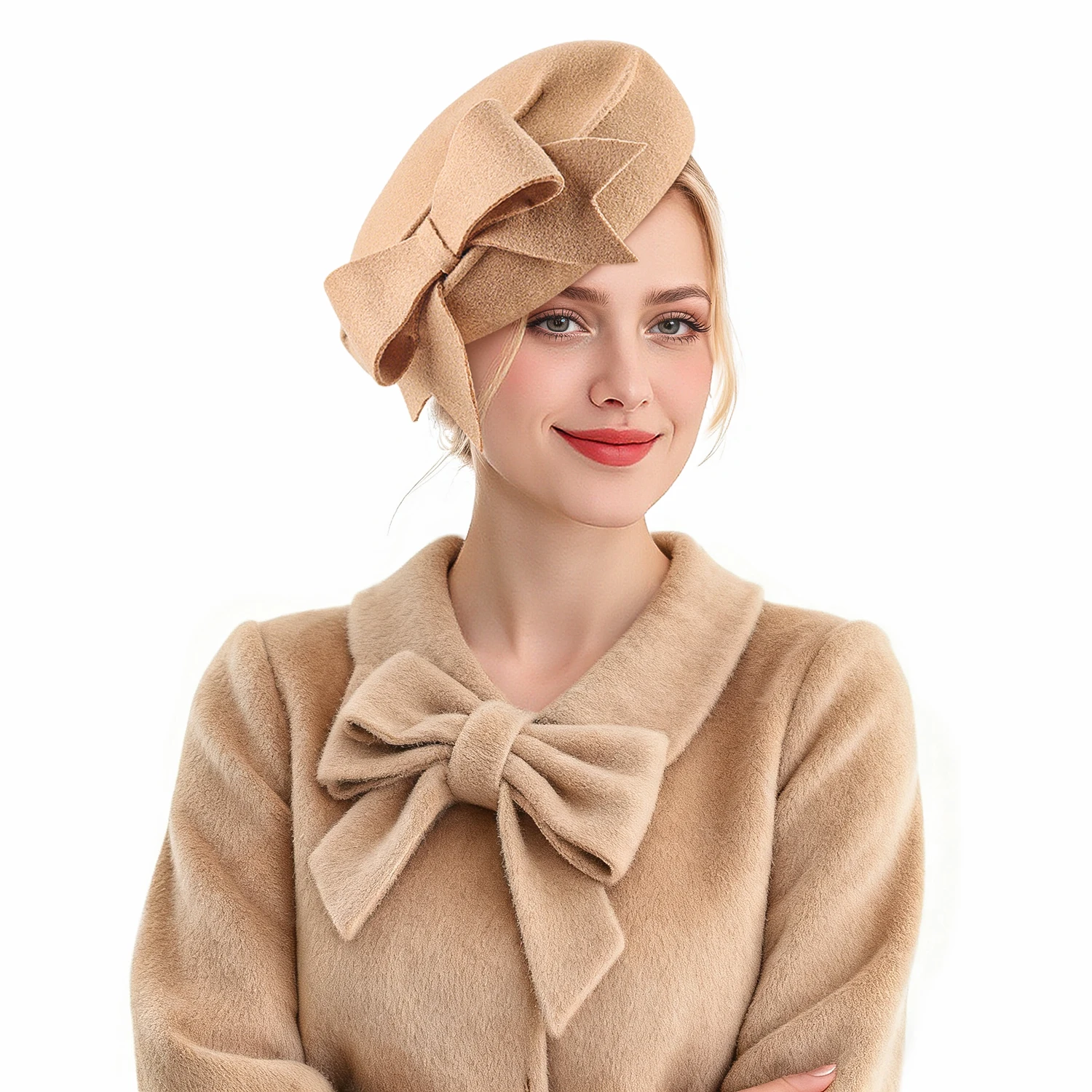 

Элегантные шляпы-федоры и береты из 100% шерстяного войлока в британском стиле с бантом для женщин, для вечеринок и фотосессий