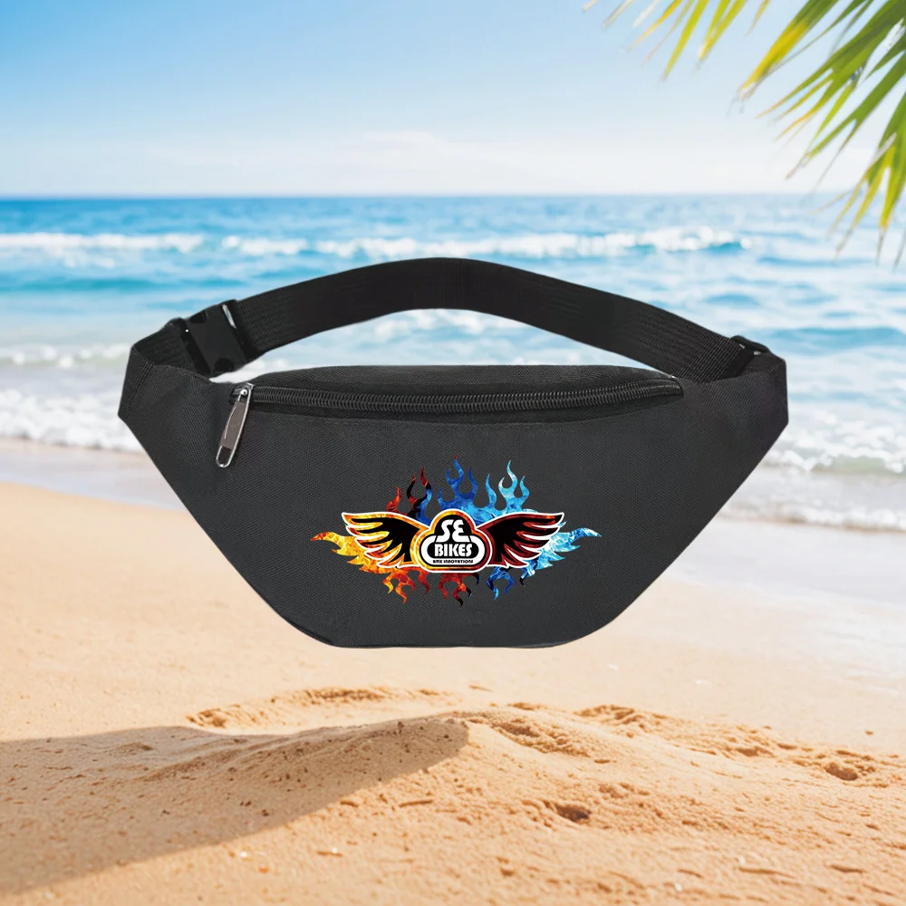 SE Bikes BMX Innovations Wings Fire Logo Design Waist Backpack Crossbody Chest Bag Street Casual Sporty Fashionable Simple Uniqu