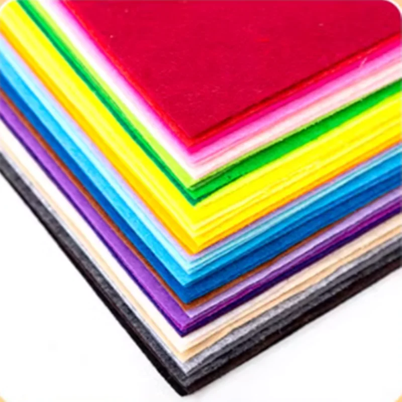 40*40cm 40Pcs Large Size Felt Fabric Sheet Multi Coloured Non Woven 1mm Thick Needlework Material DIY Patchwork Sewing Scrapbook