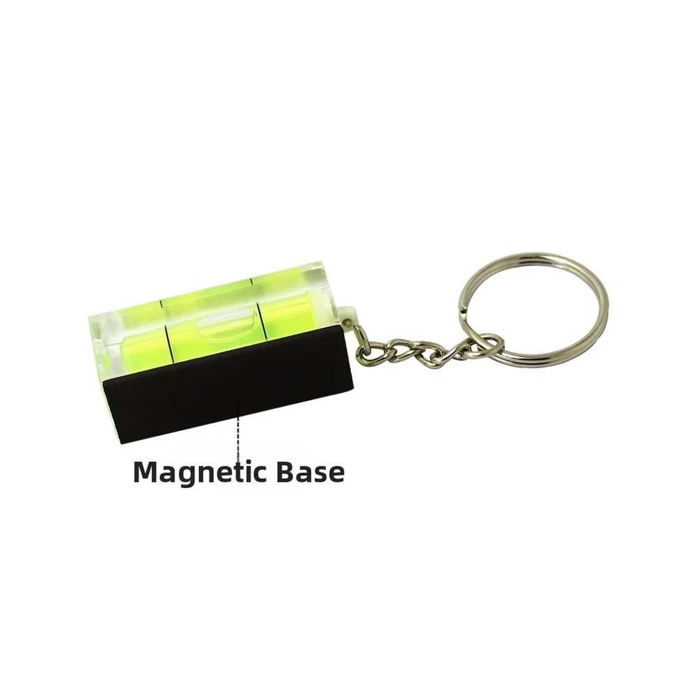 3pcs Magnetic For Acrylic Bubble Level Square Keychain 30mm Accuracy Yellow Red For Metal For Surface Measuring Tool Home Garden