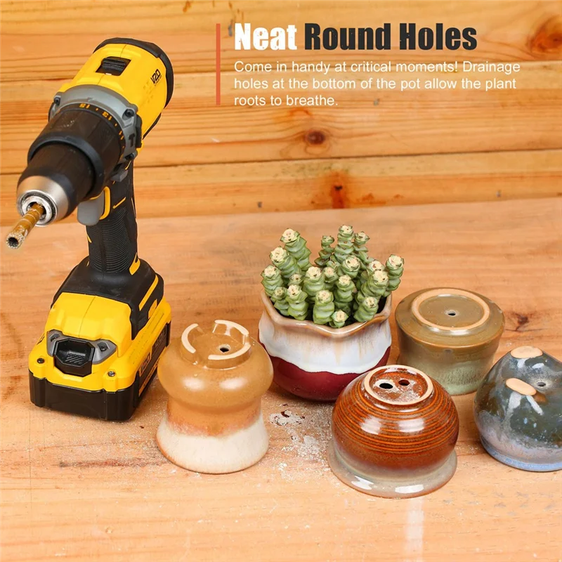 AEE6-Kit per seghe a tazza diamantate, set di punte per carotaggio per piastrelle per brasatura a secco/bagnato, set di seghe a tazza per piastrelle vuote brasate (6-30 mm) 8 pezzi