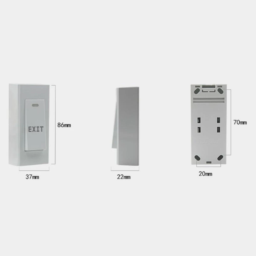 Narrow Exit Button NO/NC/COM Wall Mount Exit Button Push Door Release Exit Button Switch For Access Control System