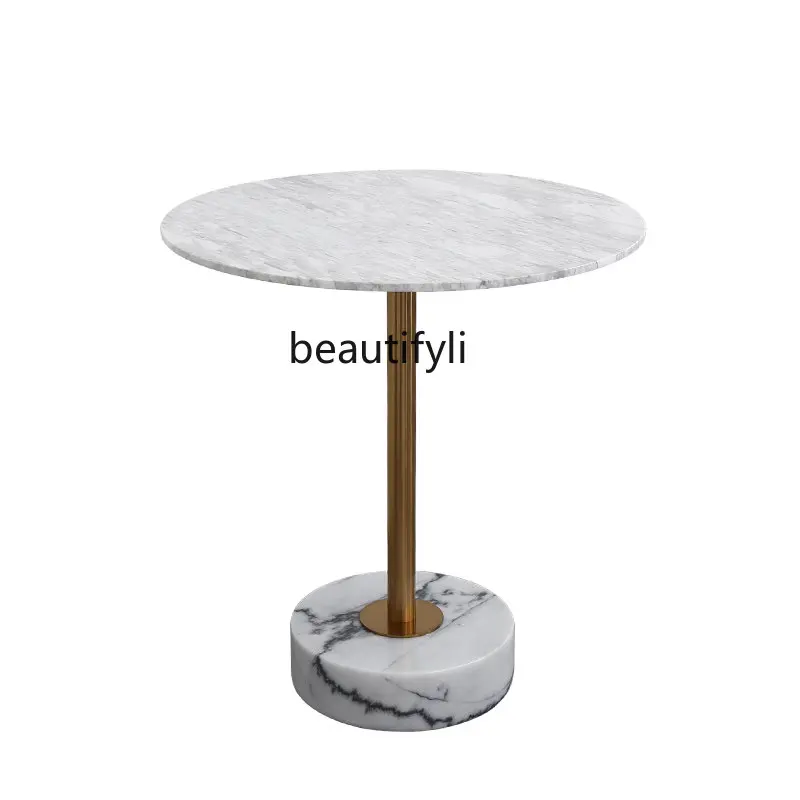 

yj Marble Dining-Table round Modern Minimalist Dining Table Sales Department Conference Table