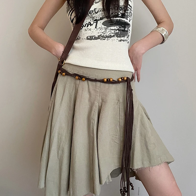 Rantai Pinggang Tenun Boho Modis untuk Wanita; Sabuk Gaun Gaya Etnik; Hadiah Bergaya dan Aksesori Pakaian.