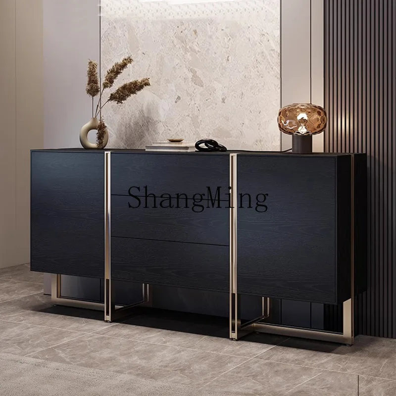 

FG light Luxury Solid Wood Entrance Cabinet Entry Living Room Partition Decorative Side Cabinet Modern Simple Storage Cabinet