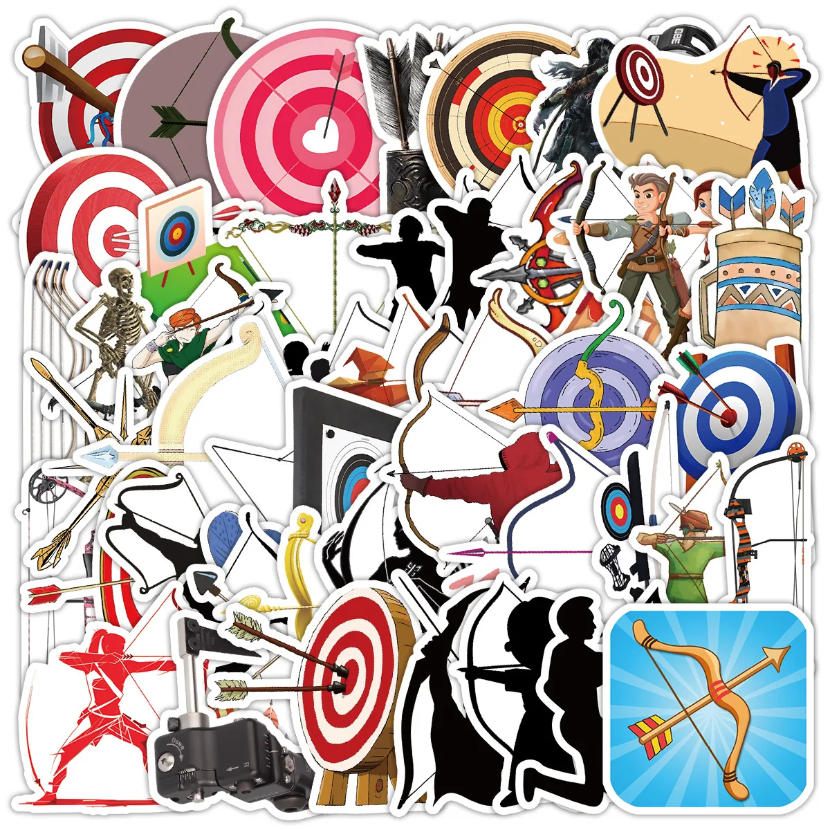 10/50PCS Shooting Sports Graffiti Stickers Sports Decal For Luggage Water Bottle Guitar Helmet Scrapbook Motorcycle Bicycle Car