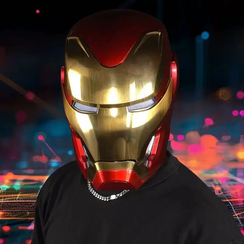 iron man closing helmet Iron Man MK5 Helmet Real Wearable Automatic Electric Opening Closing  Children's Day New Year Gift Collectible Action Figure Toy